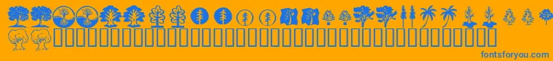 KrTrees Font – Blue Fonts on Orange Background