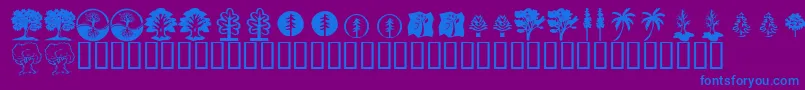 KrTrees Font – Blue Fonts on Purple Background
