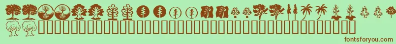 KrTrees Font – Brown Fonts on Green Background