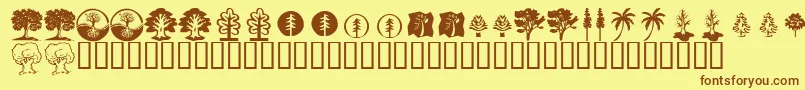 KrTrees Font – Brown Fonts on Yellow Background