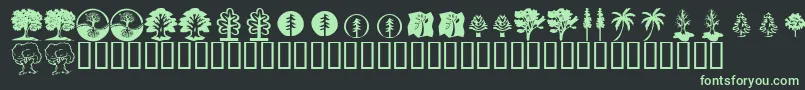 フォントKrTrees – 黒い背景に緑の文字