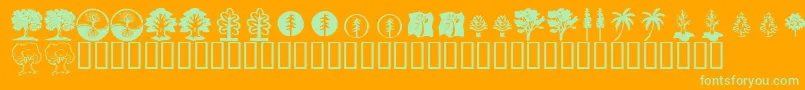 Шрифт KrTrees – зелёные шрифты на оранжевом фоне