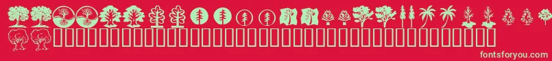 KrTrees Font – Green Fonts on Red Background