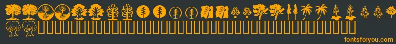 フォントKrTrees – 黒い背景にオレンジの文字
