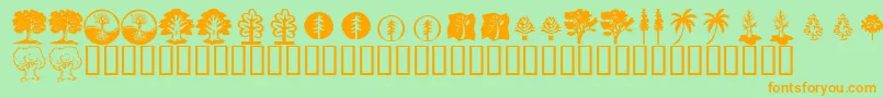 KrTrees Font – Orange Fonts on Green Background