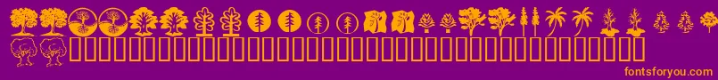 KrTrees Font – Orange Fonts on Purple Background