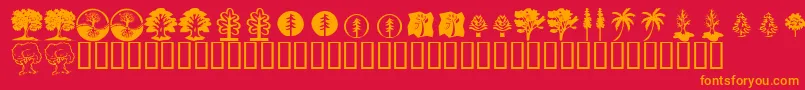 KrTrees Font – Orange Fonts on Red Background