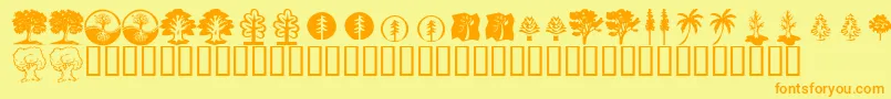 KrTrees Font – Orange Fonts on Yellow Background