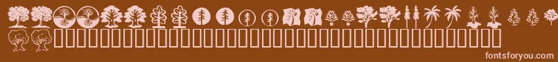 KrTrees-fontti – vaaleanpunaiset fontit ruskealla taustalla