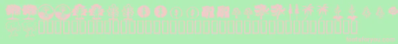 KrTrees Font – Pink Fonts on Green Background