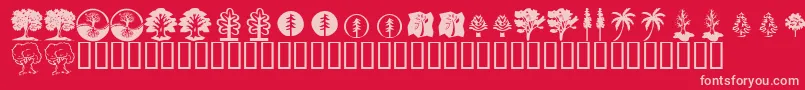 KrTrees Font – Pink Fonts on Red Background