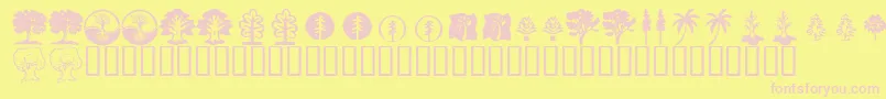 KrTrees Font – Pink Fonts on Yellow Background