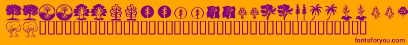 KrTrees-Schriftart – Violette Schriften auf orangefarbenem Hintergrund