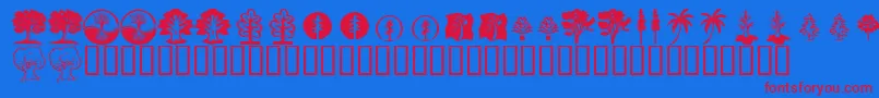 KrTrees-fontti – punaiset fontit sinisellä taustalla