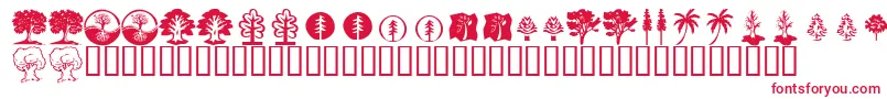 KrTrees Font – Red Fonts on White Background