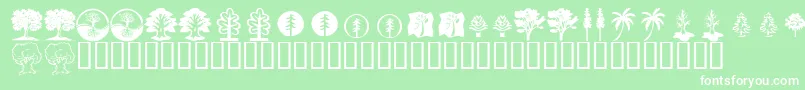 KrTrees-fontti – valkoiset fontit vihreällä taustalla