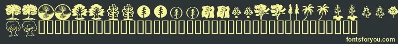 KrTrees Font – Yellow Fonts on Black Background