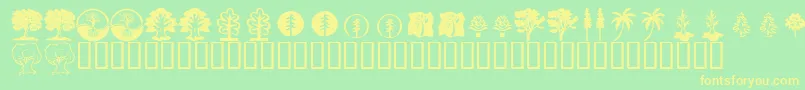 KrTrees Font – Yellow Fonts on Green Background