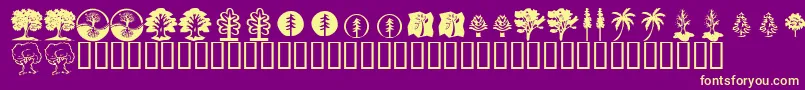 KrTrees Font – Yellow Fonts on Purple Background