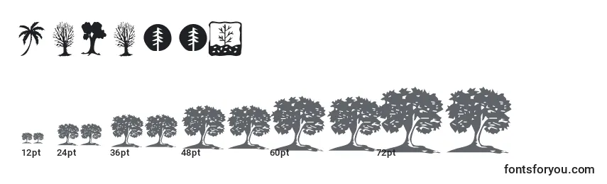 Größen der Schriftart KrTrees