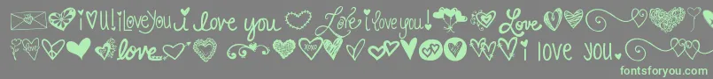 Kg Heart Doodles Font – Green Fonts on Gray Background