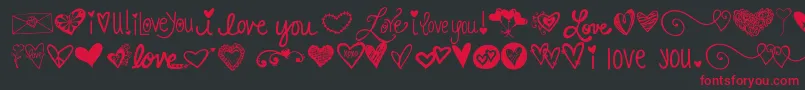 Kg Heart Doodles Font – Red Fonts on Black Background