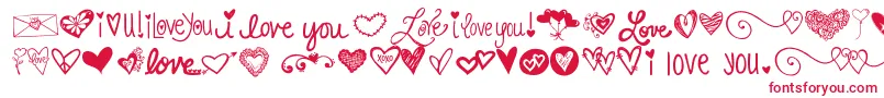 Kg Heart Doodles Font – Red Fonts on White Background