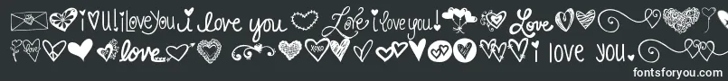 Police Kg Heart Doodles – polices blanches