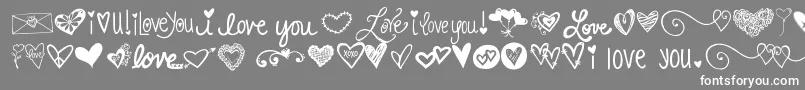 Kg Heart Doodles Font – White Fonts on Gray Background