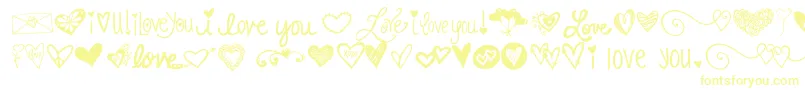 Kg Heart Doodles-Schriftart – Gelbe Schriften