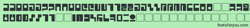 Tau Font – Black Fonts on Green Background