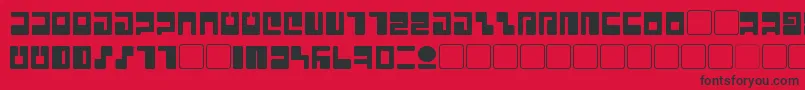 Tau Font – Black Fonts on Red Background