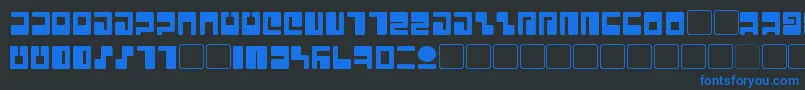Tau Font – Blue Fonts on Black Background