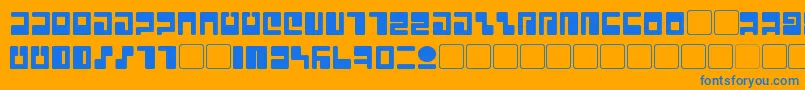 Tau Font – Blue Fonts on Orange Background
