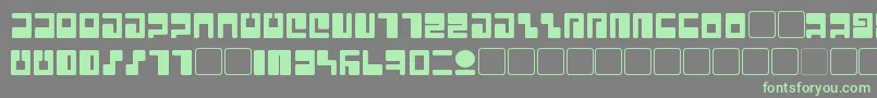 Tau Font – Green Fonts on Gray Background