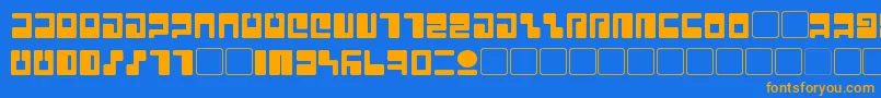 Tau Font – Orange Fonts on Blue Background