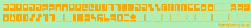 Tau Font – Orange Fonts on Green Background