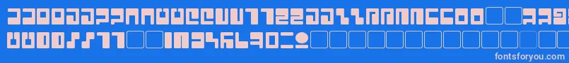 Tau Font – Pink Fonts on Blue Background
