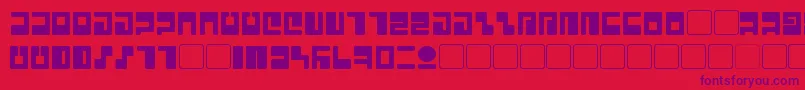 Tau Font – Purple Fonts on Red Background