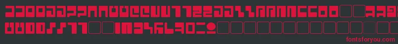 Tau Font – Red Fonts on Black Background