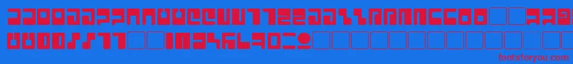Tau-Schriftart – Rote Schriften auf blauem Hintergrund