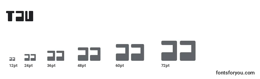 Размеры шрифта Tau