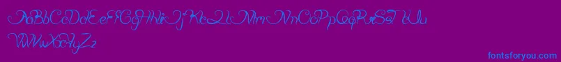 PlantingAndSeeding-Schriftart – Blaue Schriften auf violettem Hintergrund