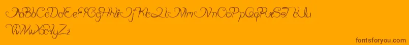 PlantingAndSeeding-Schriftart – Braune Schriften auf orangefarbenem Hintergrund
