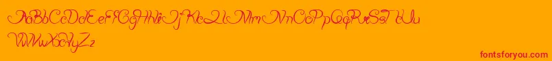 PlantingAndSeeding-Schriftart – Rote Schriften auf orangefarbenem Hintergrund