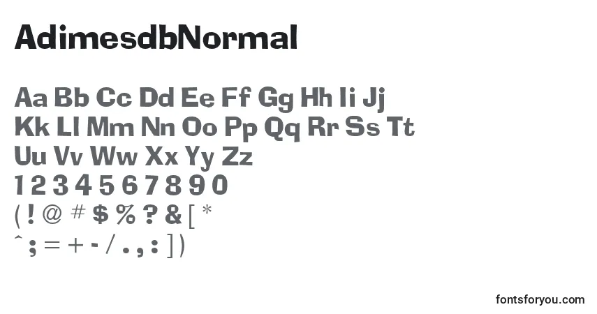 A fonte AdimesdbNormal – alfabeto, números, caracteres especiais