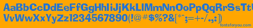 フォントAdimesdbNormal – オレンジの背景に青い文字