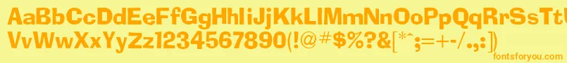 AdimesdbNormal-Schriftart – Orangefarbene Schriften auf gelbem Hintergrund