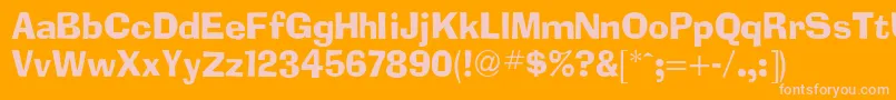 AdimesdbNormal-fontti – vaaleanpunaiset fontit oranssilla taustalla