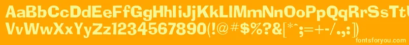 AdimesdbNormal-Schriftart – Gelbe Schriften auf orangefarbenem Hintergrund